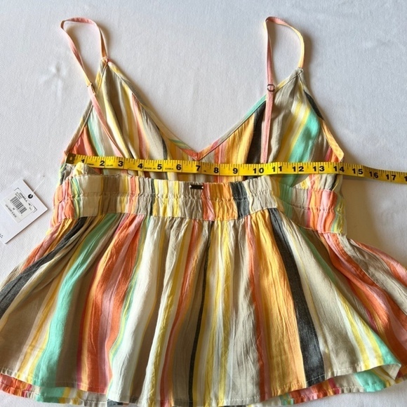 NWT - O’Neill Kelby stripe peplum sleeveless top - Picture 7 of 11